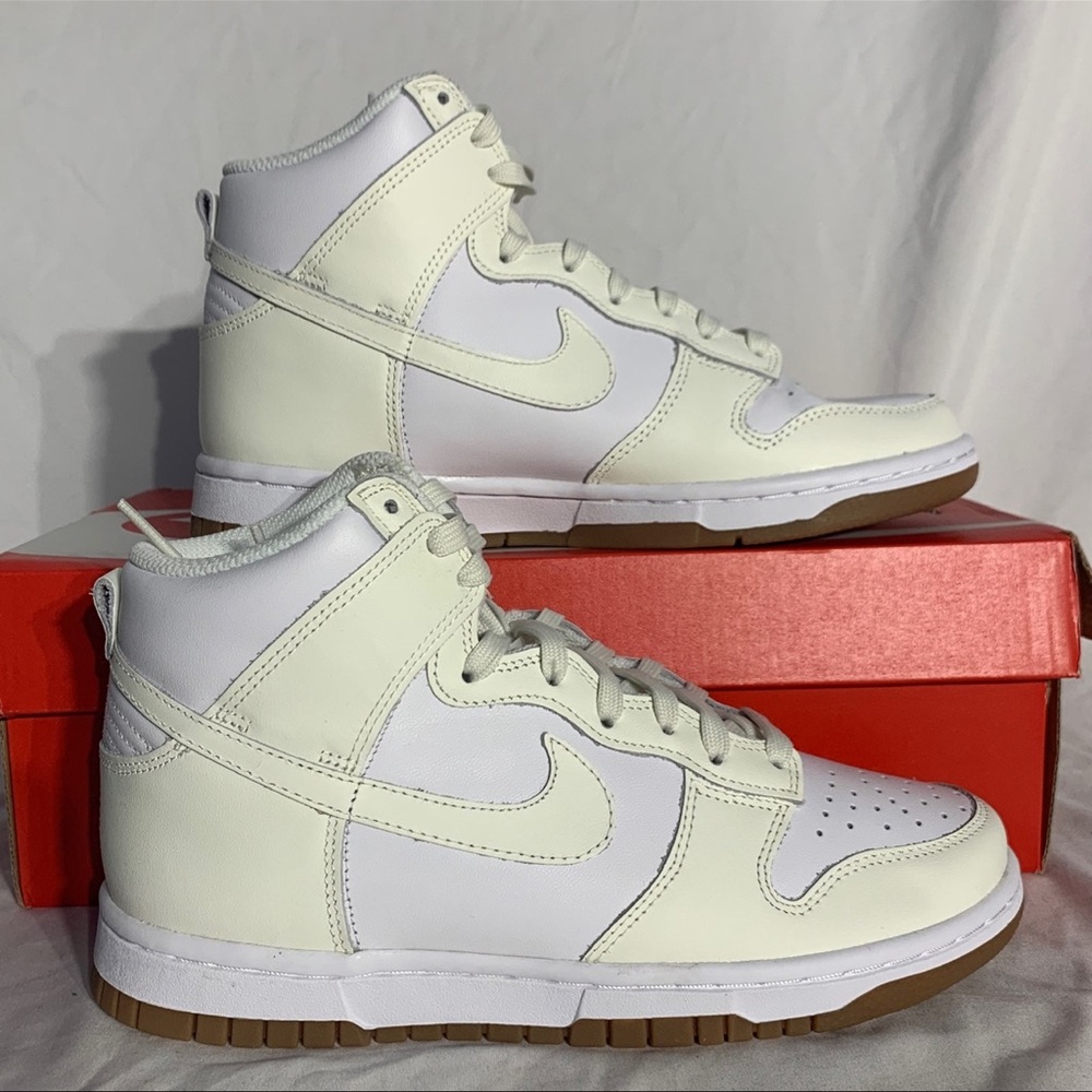 Nike Dunk High White Sail Gum Shoes New‎ With Box Womans Sizes